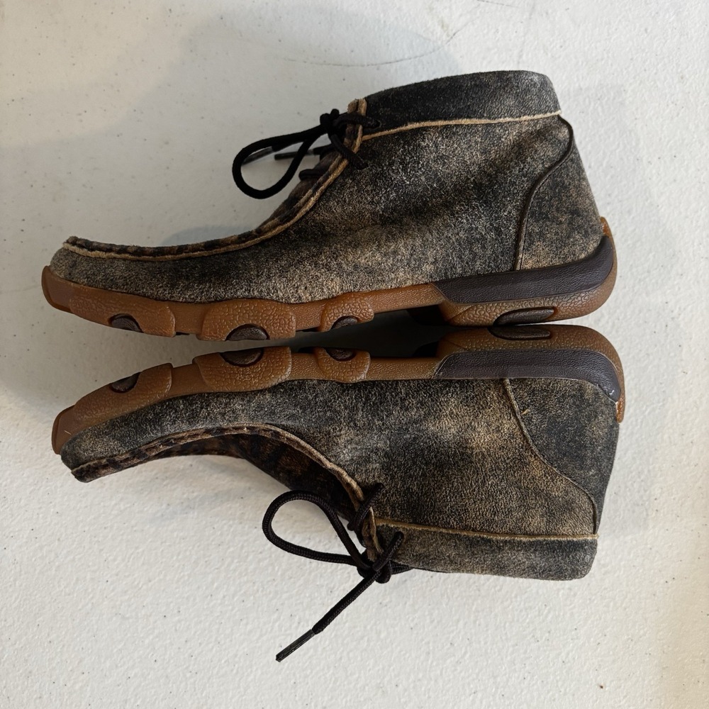 Twisted X Womens Boots Leather Chukka Driving Mocs Size 7 M Tiger Print Hair - Picture 6 of 8